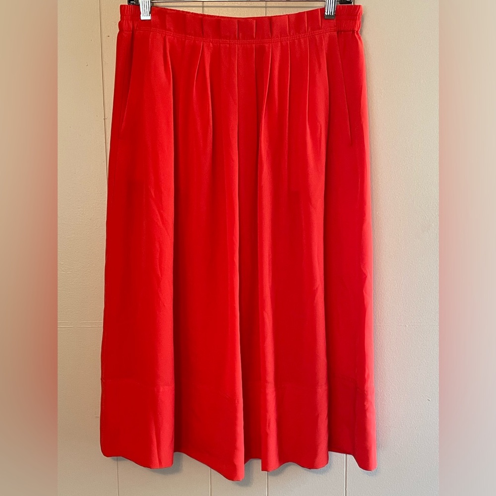 J. Crew Vibrant Red Midi Skirt